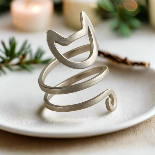 Silver katt ring | Stilren och förtrollande ring