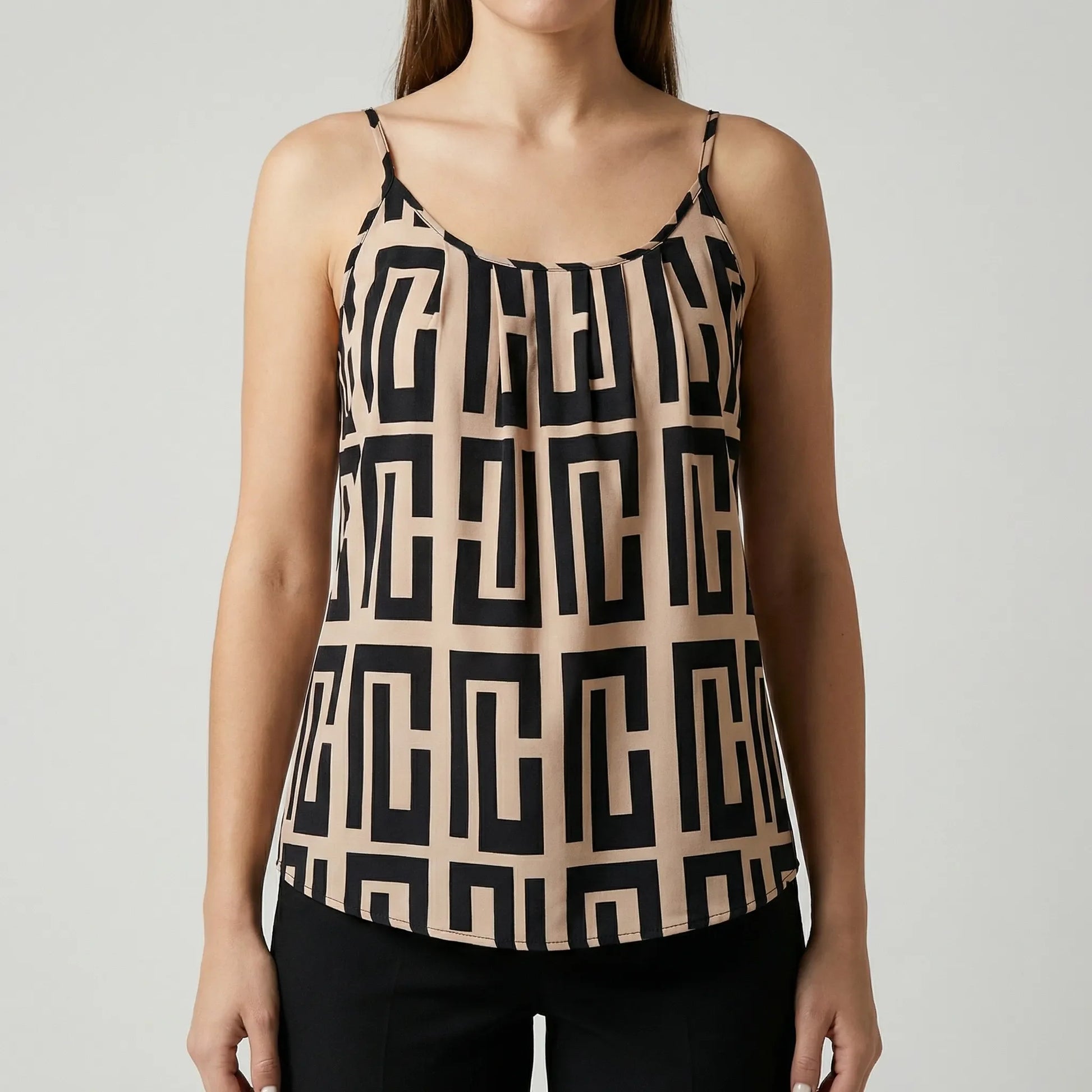 Sleeveless Geometric Print Cami Top - Christina