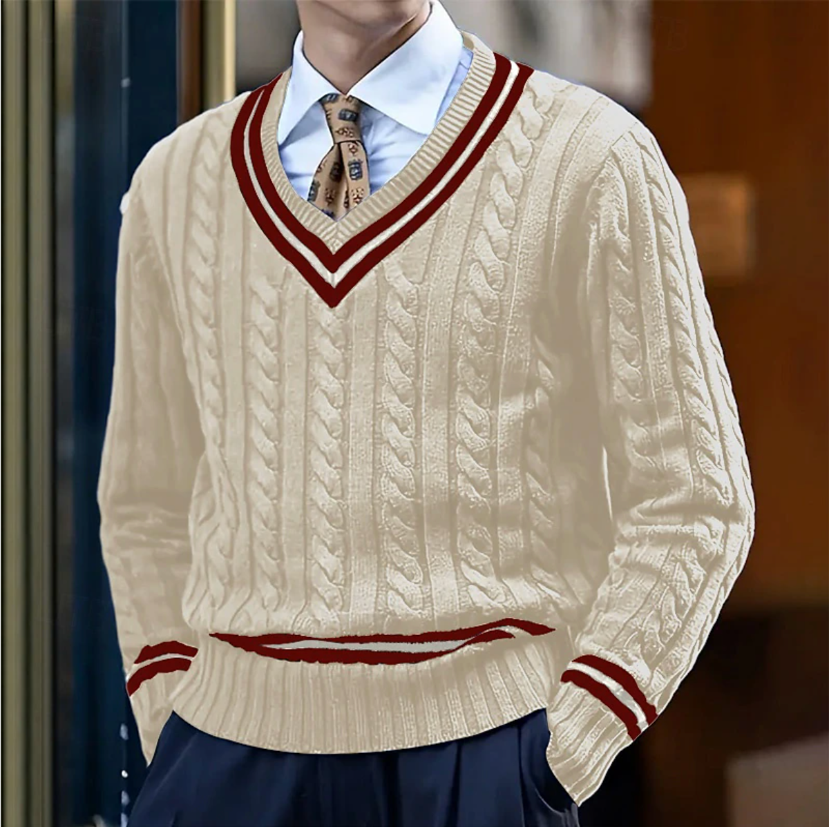Slim-Fit-Pullover Mit V-Ausschnitt - Rocco