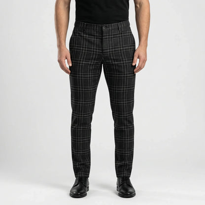 Slim Fit Cropped Check Trousers - Cornelius