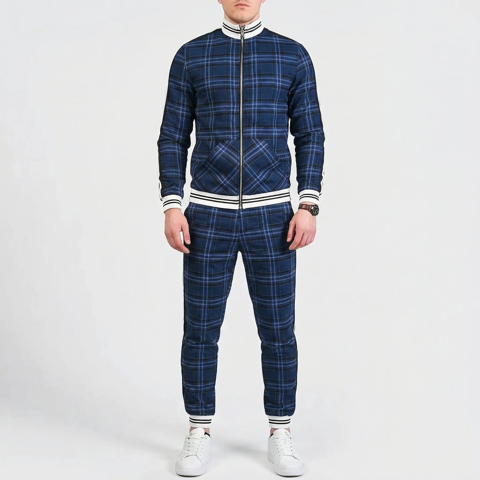 Slim Fit Jogger Set Mit Stehkragen - Riccardo