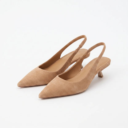 Slingback Sandaler Med Spetsig Tå Och Låg Klack - Carrie