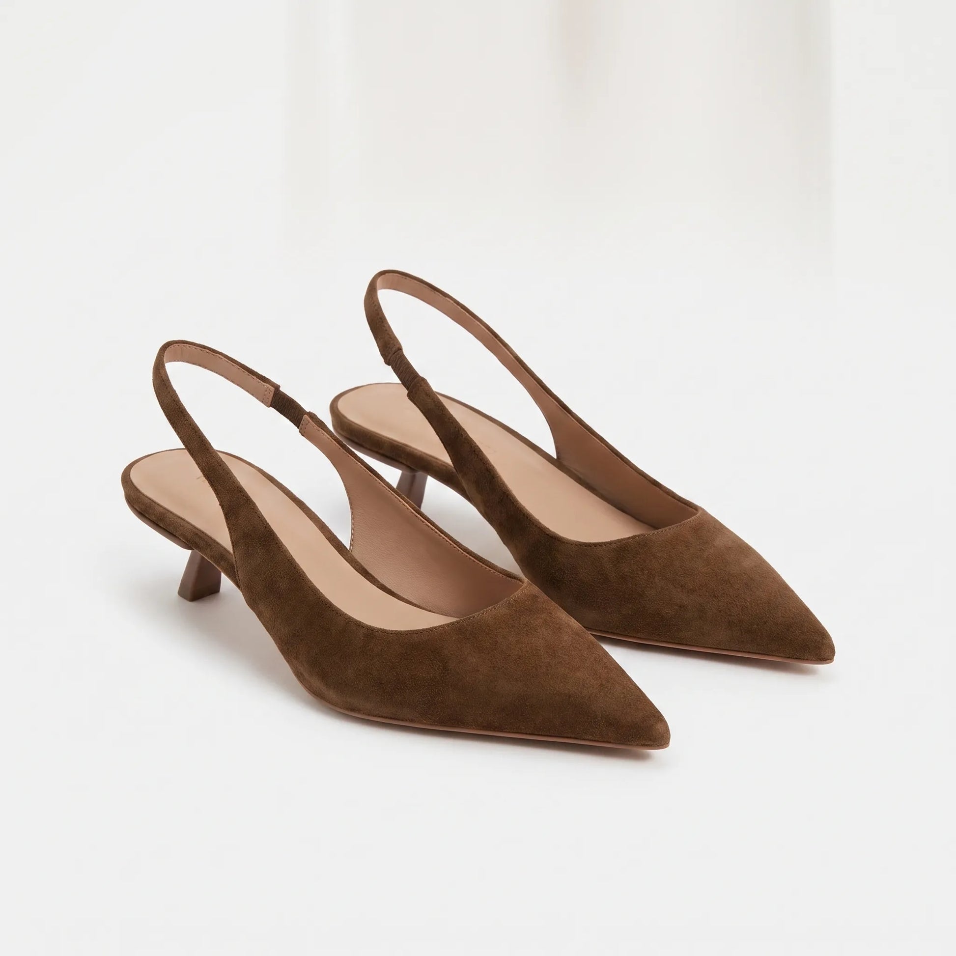 Slingback Sandaler Med Spetsig Tå Och Låg Klack - Carrie