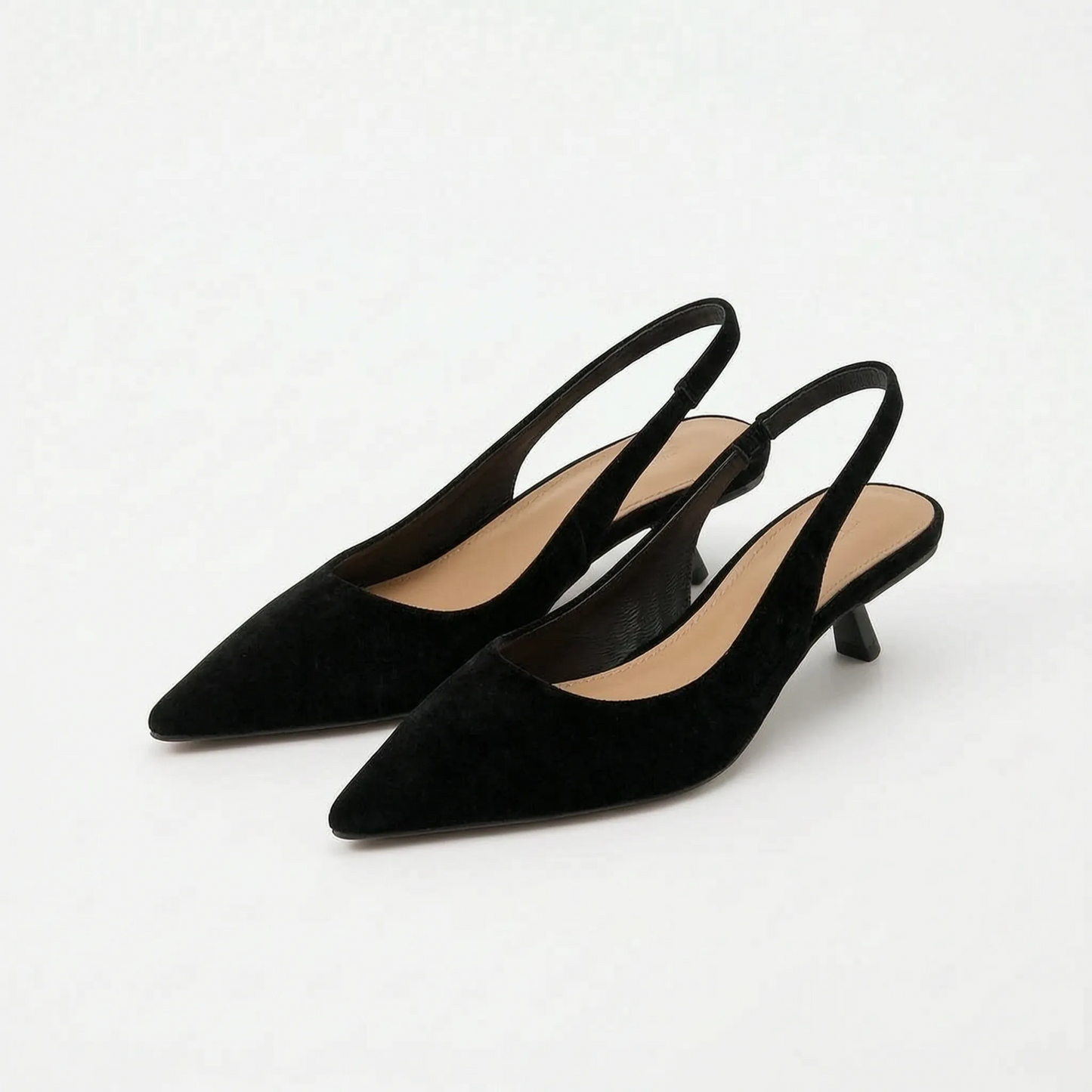 Slingback Sandaler Med Spetsig Tå Och Låg Klack - Carrie