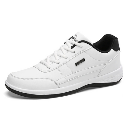 Smart Men's Leather Sneakers with Lace-Up Front and Side Panel 3