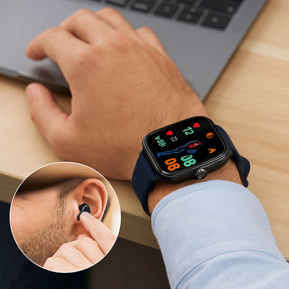 Smartklocka för hälsa och träning – EKG, blodtryck, pulsmätning – kompatibel med iOS och Android