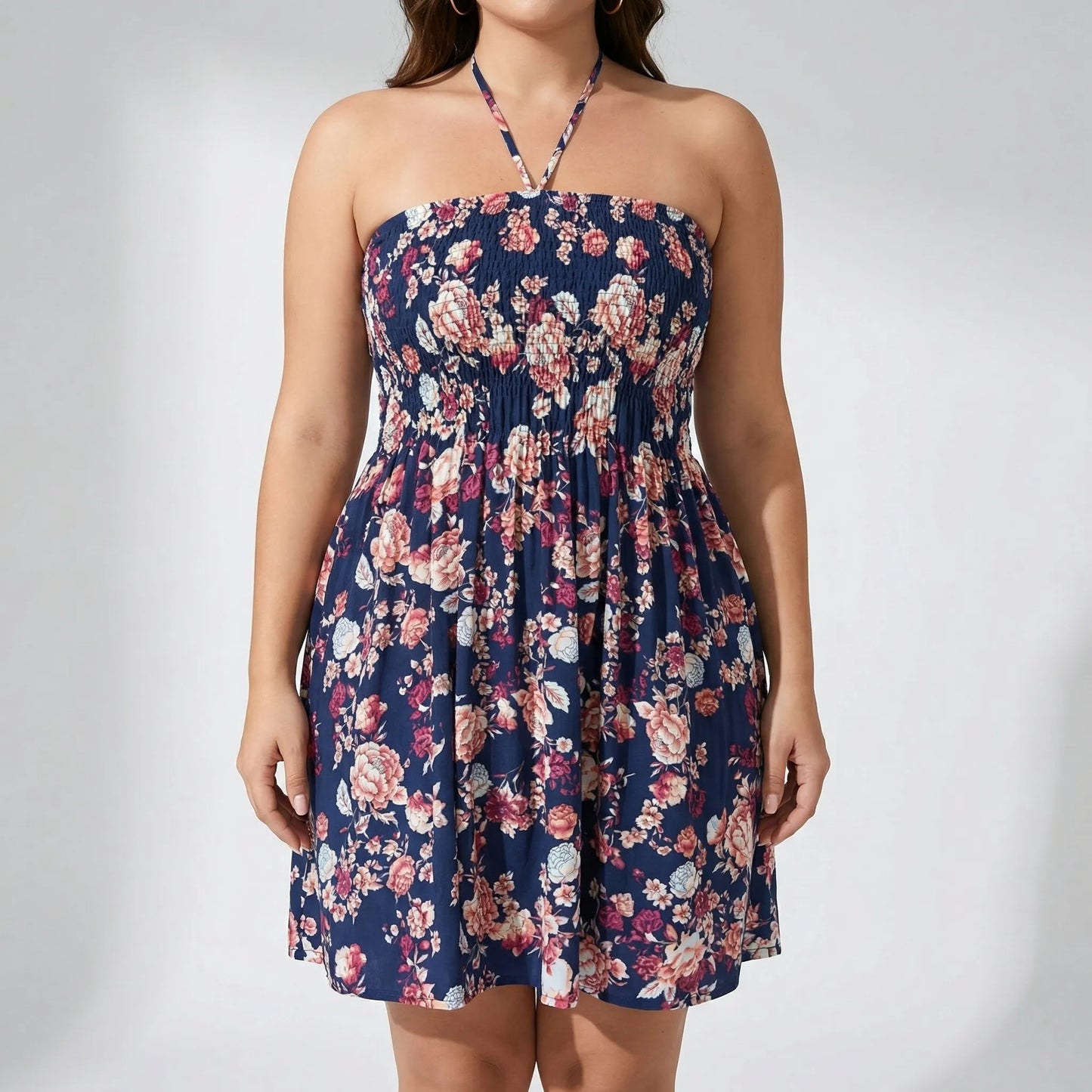 Smocked Bodice Plus Size Casual Dress - Myrtle