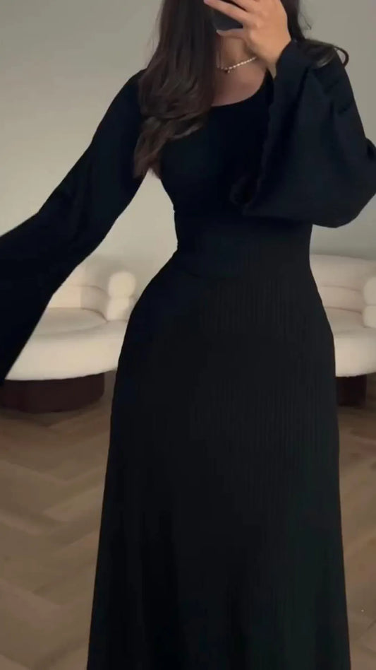 Elegant bodycon maxiklänning med snörning – Höstunder är Valencia