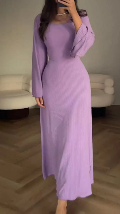 Elegant bodycon maxiklänning med snörning – Höstunder är Valencia