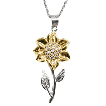 Guldhalsband i sterlingsilver med solrosberlock – Marélie