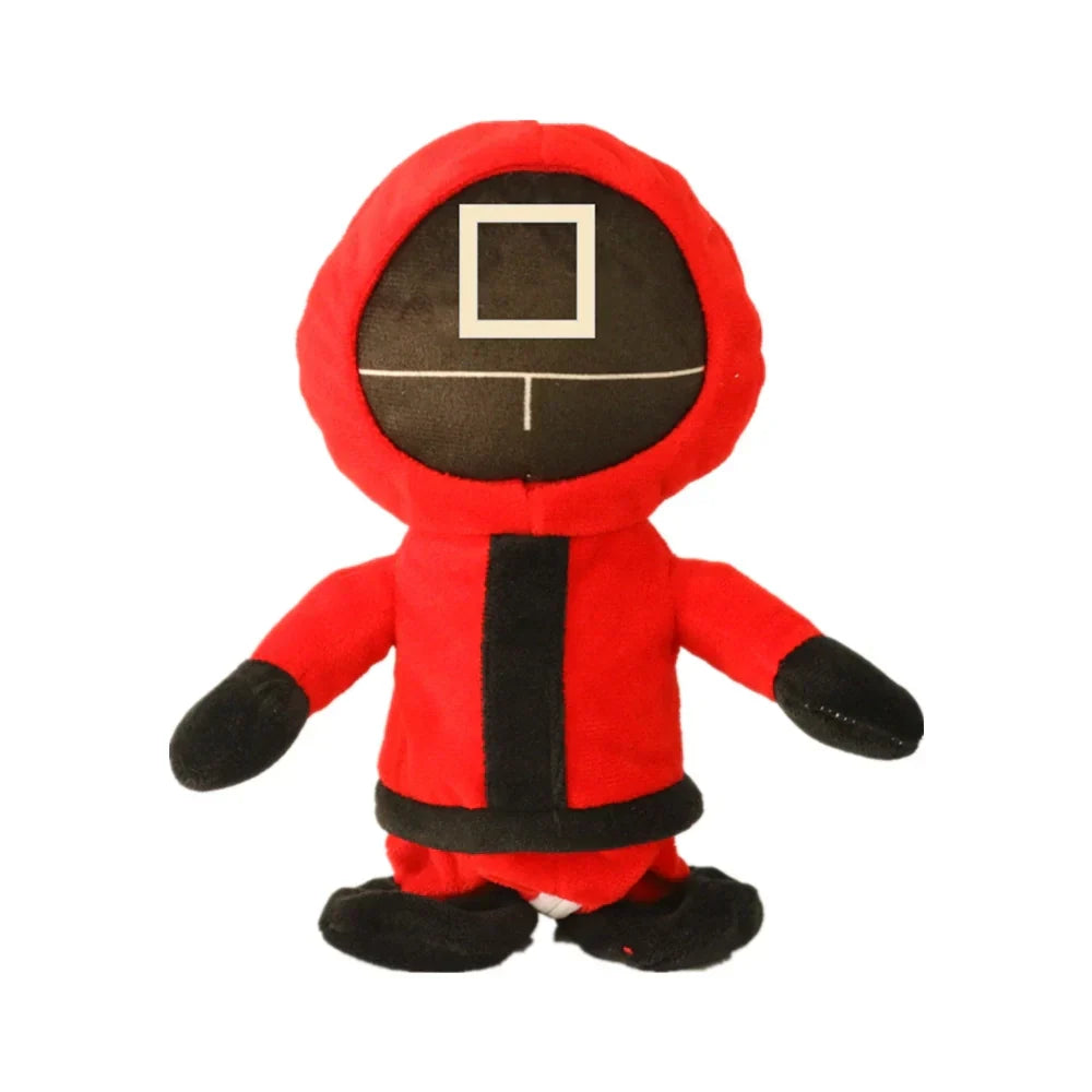 Rotes Plüschspielzeug mit schwarzem Gesicht und Quadrat, inspiriert von TV-Serie, Kinder Geschenk.