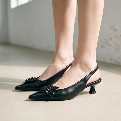 Spetsiga Slingback-Skor Med Låg Klack - Kristina