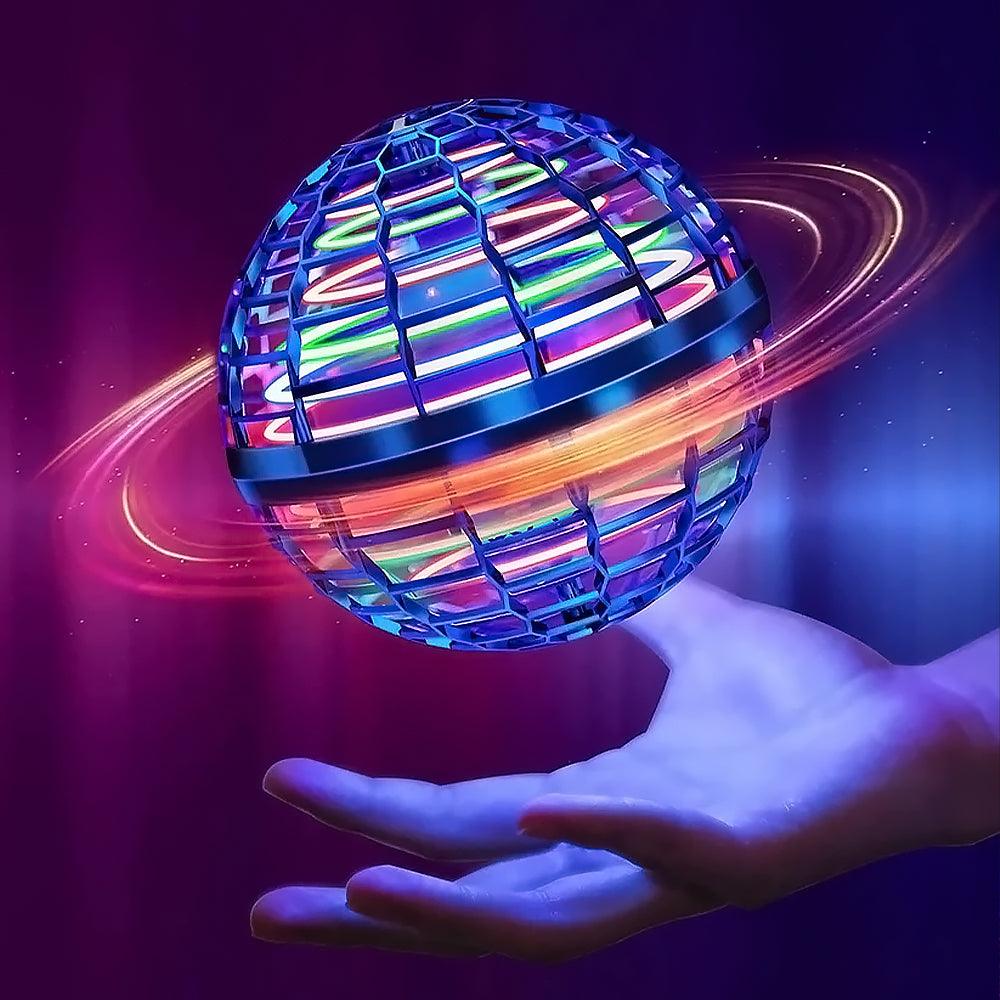 Schwebender LED-Ball, bunt, über Hand, Spielzeug, leuchtend, futuristisch, für Kinder und Erwachsene.