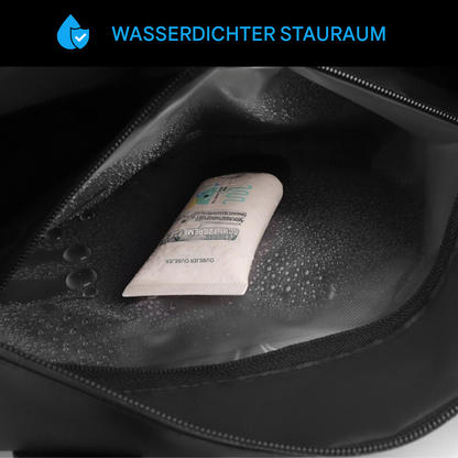Wasserdichte Sporttasche mit Schuhfach, schwarz, ideal für Fitness und Reisen.