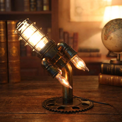 Steampunk Rocket Table Lamp - Aetherock