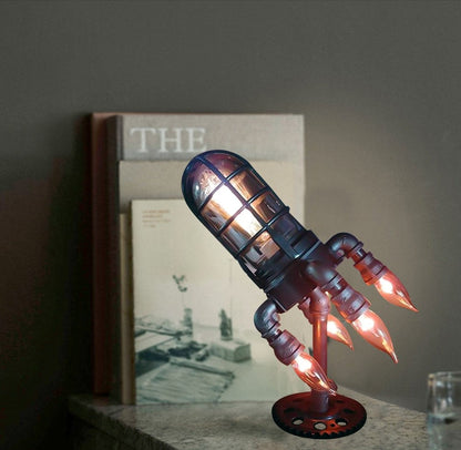 Steampunk Rocket Table Lamp - Aetherock
