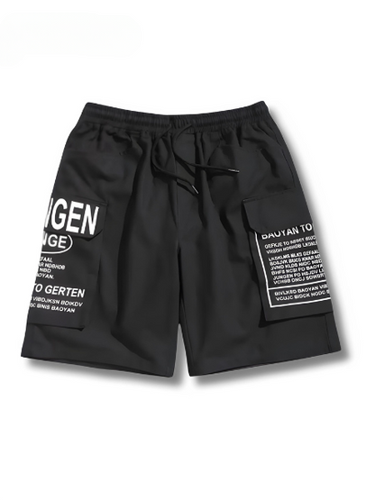 Sommarshorts för herr med bokstavstryck, streetstyle-look – Milan