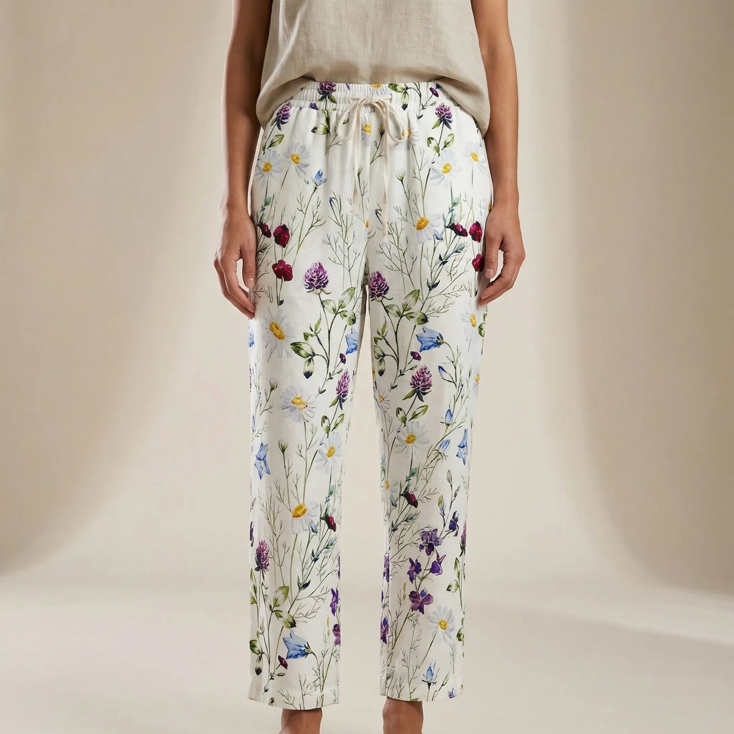 Straight-Leg Printed Casual Pants - Lucia