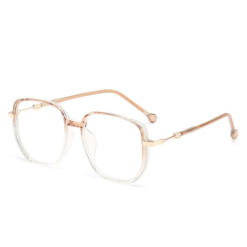 Stilvolle Anti-Blaulicht Lesebrille, transparentes Gestell, quadratische Form, Unisex.
