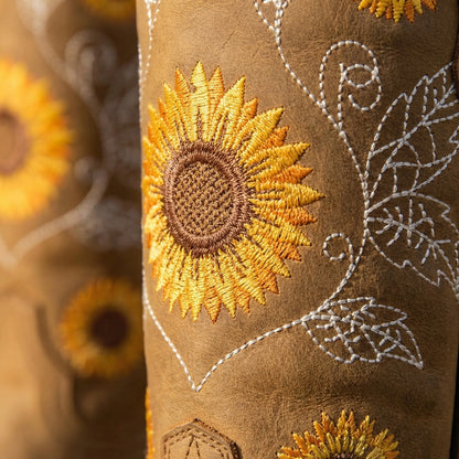 Sunflower Embroidered Western Cowboy Boot - Yvette