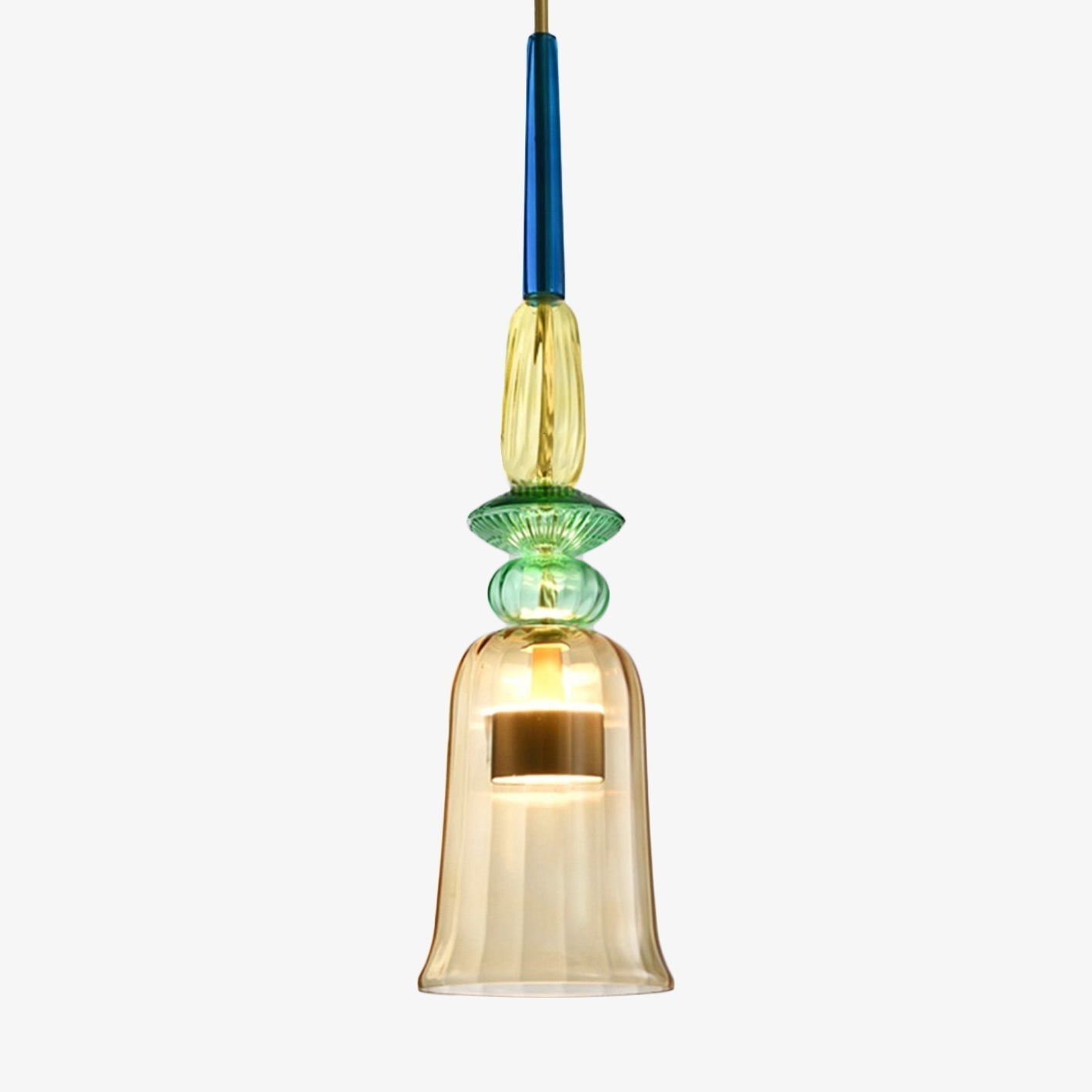 Bunte LED-Hängelampe aus Glas, modernes Design, Wohnzimmerbeleuchtung, energiesparend.