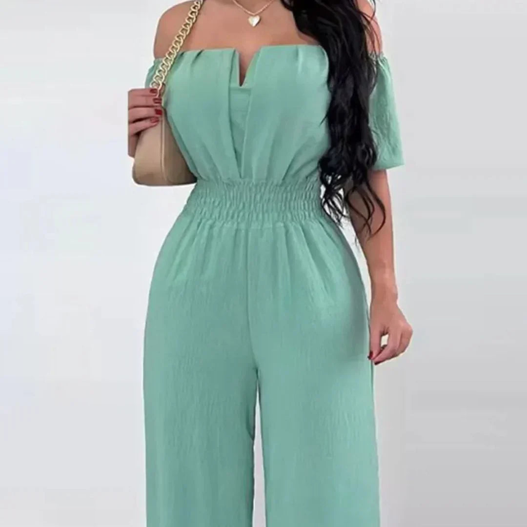 Off-Shoulder jumpsuit med korta ärmar – Lina