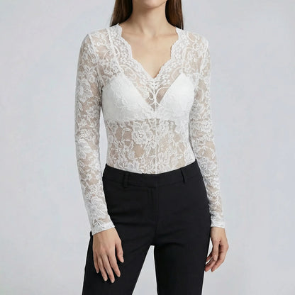 Taillierte Bluse Mit Spitzendetails - Lilia