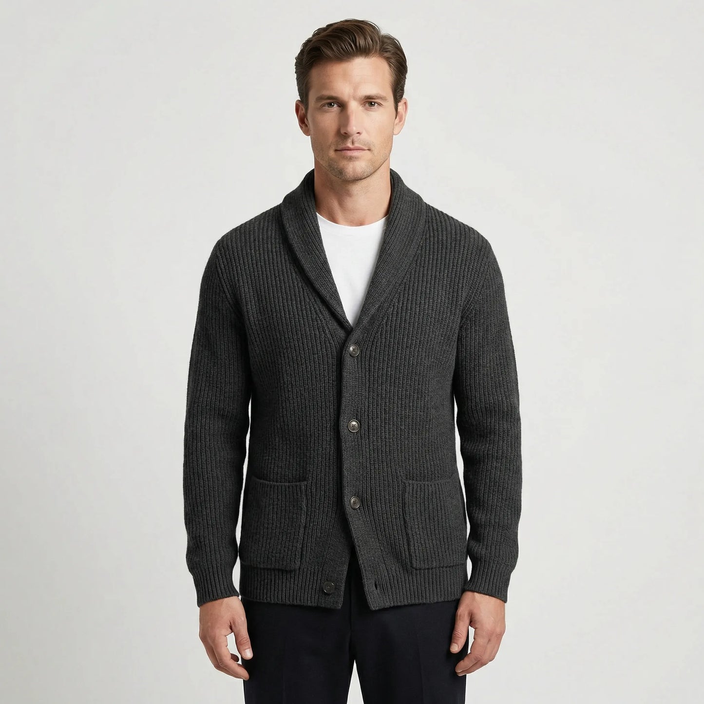Taillierter Strickjacke Mit Schalkragen - Alberto