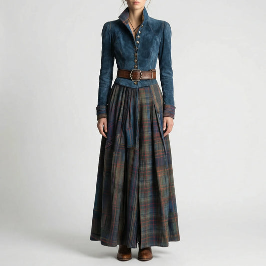 Tailliertes Maxikleid Mit Karorock - Kristen