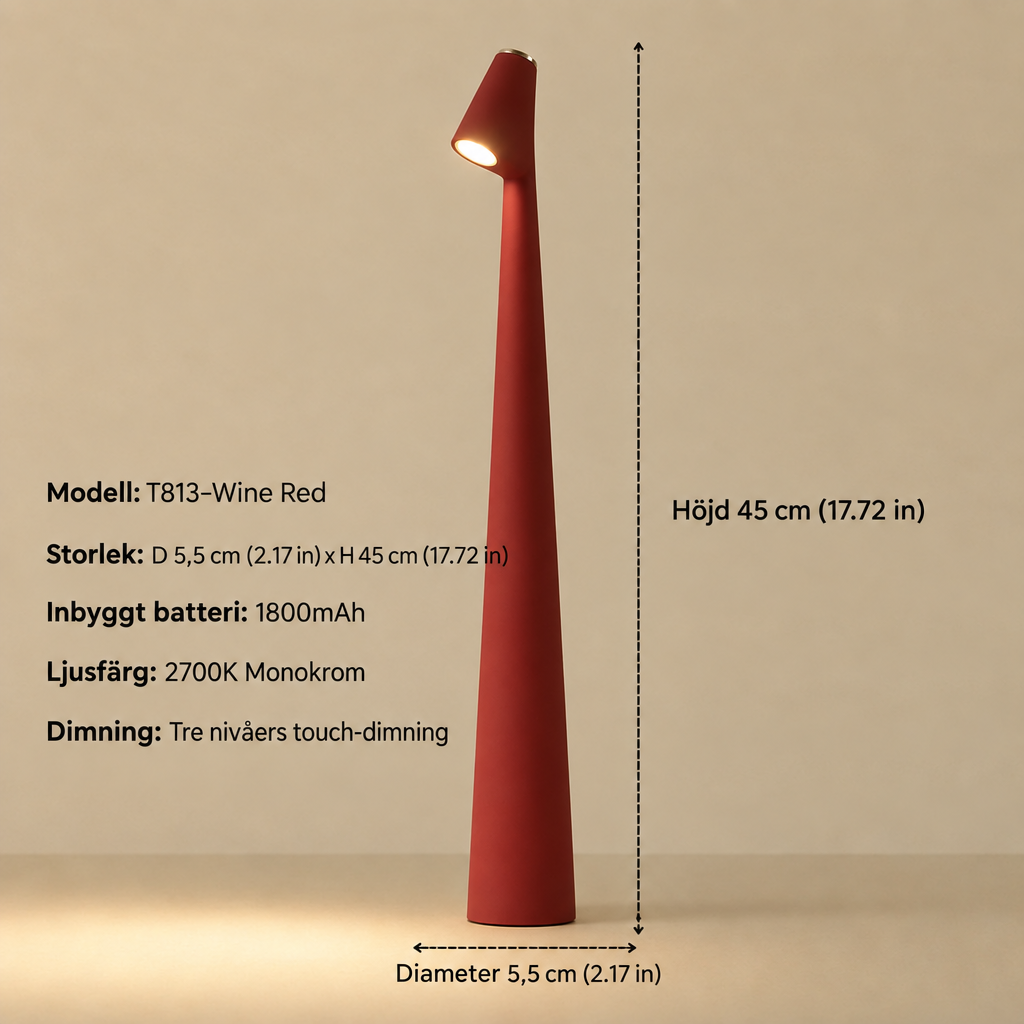 Cordless Designer LED Table Lamp with 3-Level Touch Dimming 19