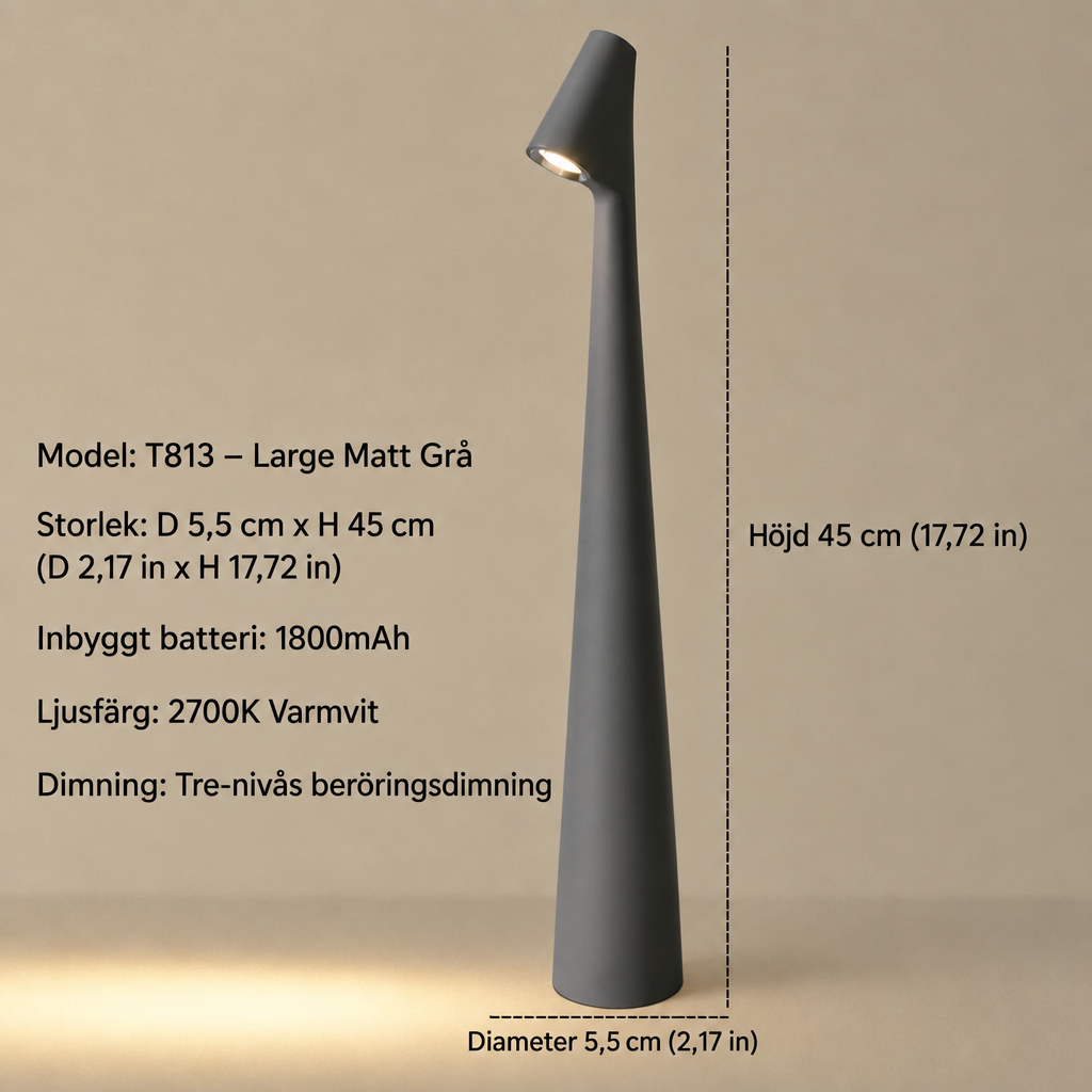 Cordless Designer LED Table Lamp with 3-Level Touch Dimming 21