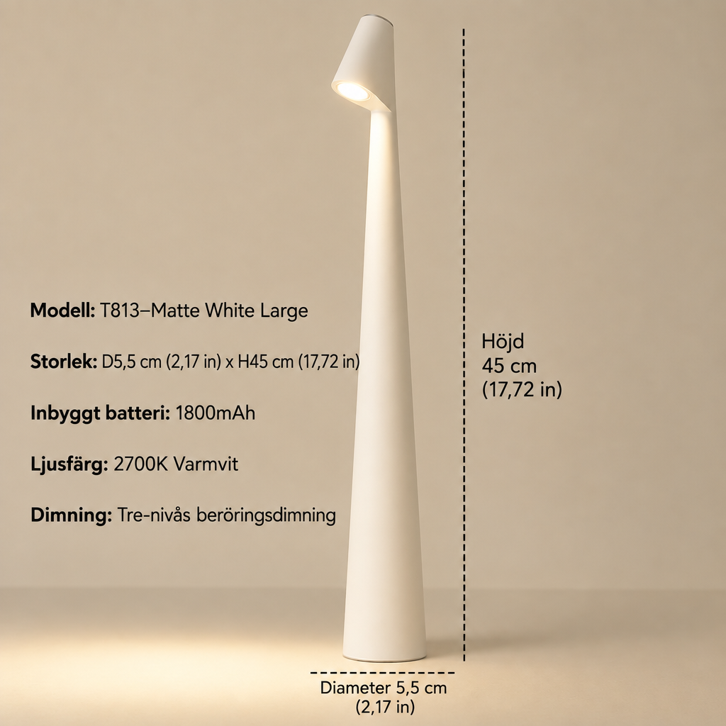 Cordless Designer LED Table Lamp with 3-Level Touch Dimming 22