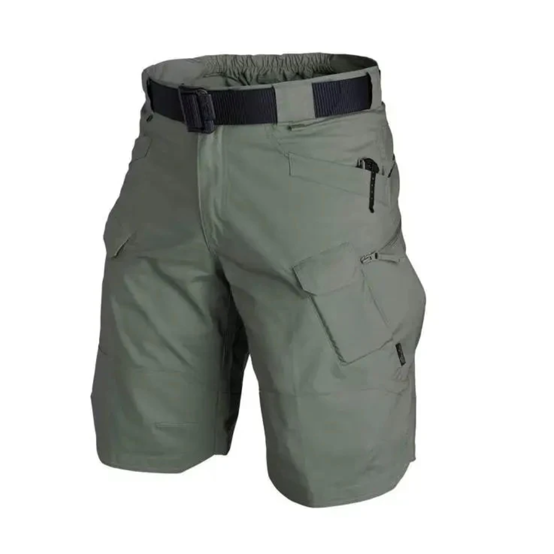 Herr Outdoorshorts med 6 fickor med dragkedjor - FlexTrek Cargo Shorts