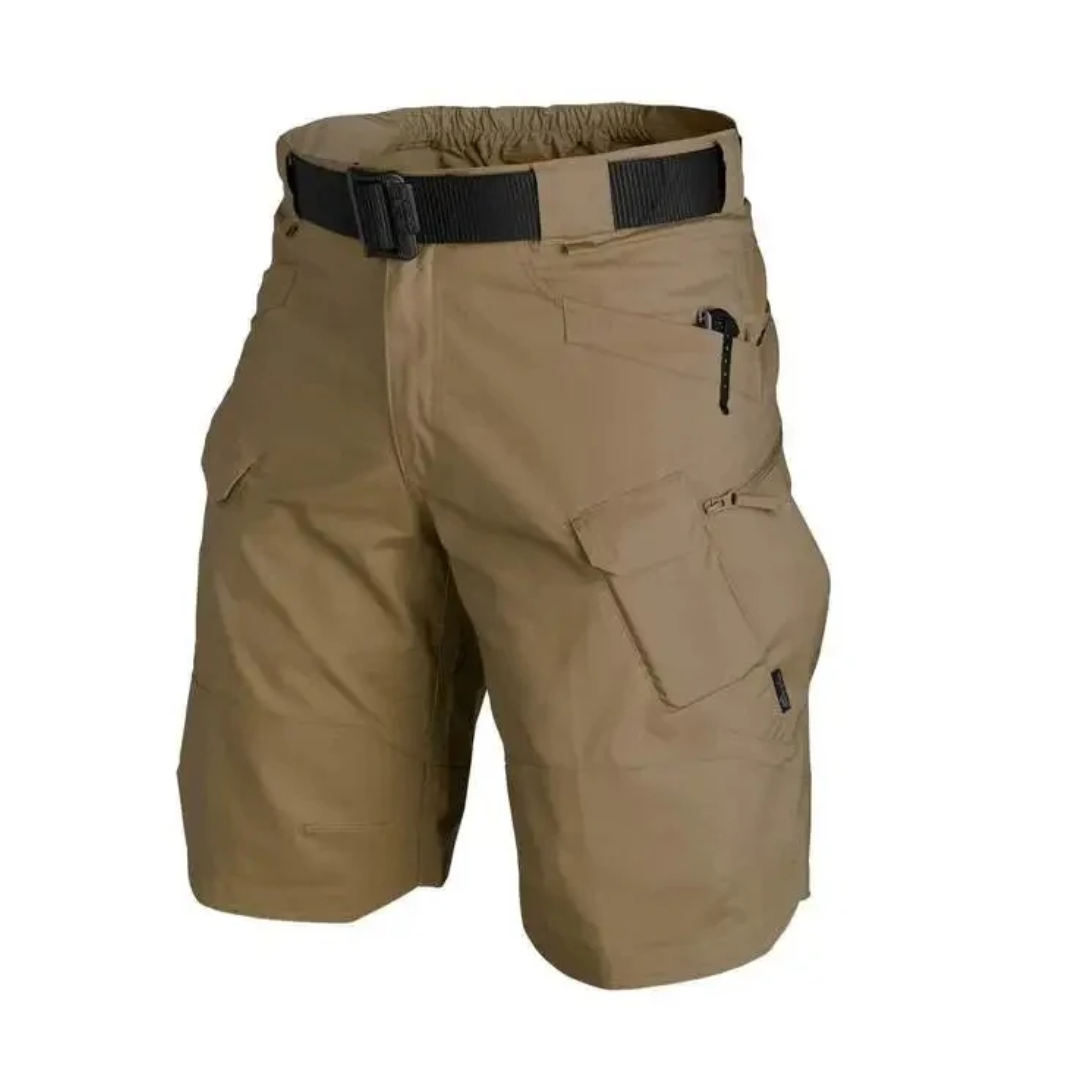 Herr Outdoorshorts med 6 fickor med dragkedjor - FlexTrek Cargo Shorts
