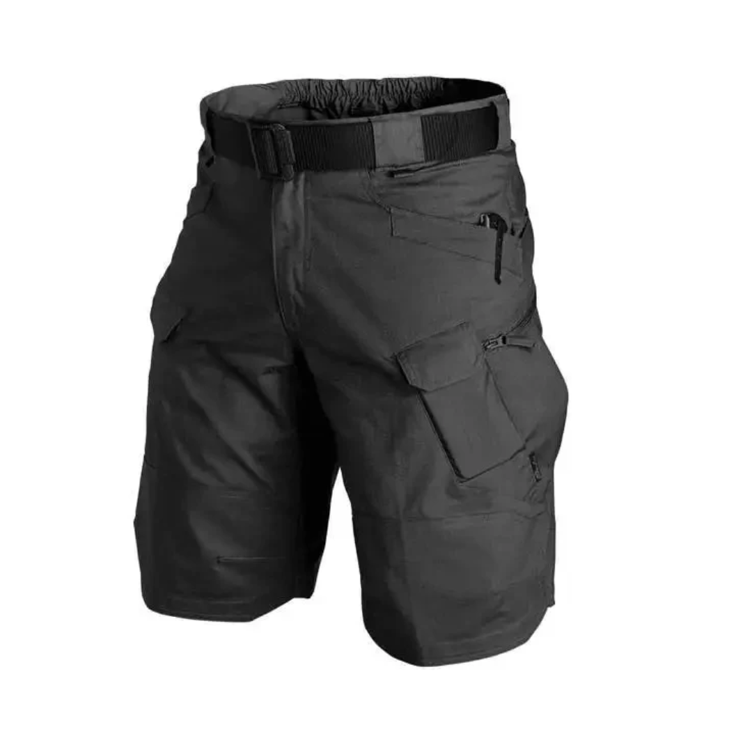 Herr Outdoorshorts med 6 fickor med dragkedjor - FlexTrek Cargo Shorts