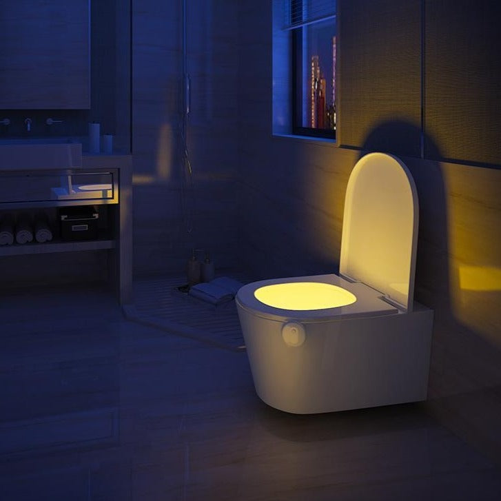 LED-Toilettenlicht im Dunkeln, Nachtlicht für Badezimmer, energiesparend, gelb leuchtend