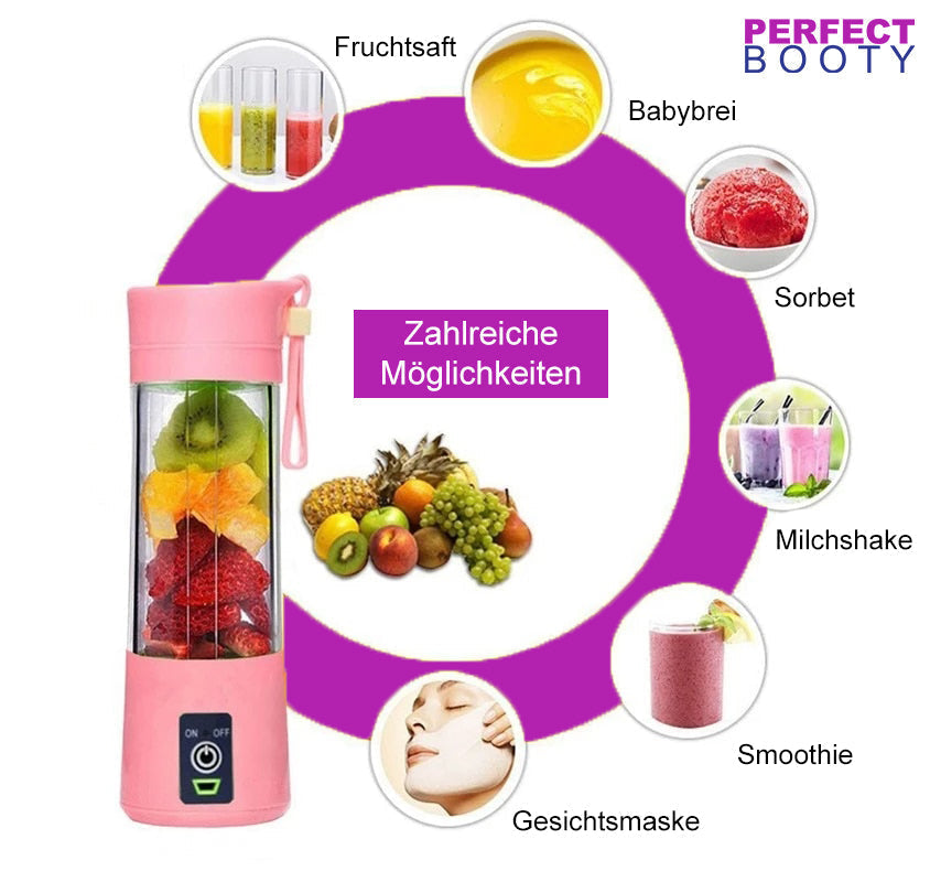 Tragbarer rosa Mixer, USB, für Smoothies, Fruchtsaft, Babybrei, Sorbet, Milchshake, Gesichtsmasken.
