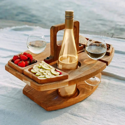 Bärbart picknickbord i trä för vin – WineNest