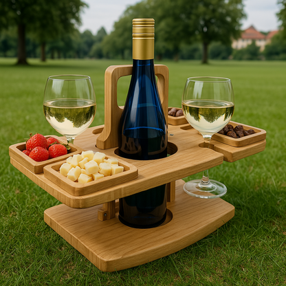 Bärbart picknickbord i trä för vin – WineNest