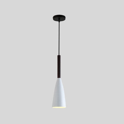 Weiße Pendelleuchte, modernes Design, Metall, minimalistisch, Innenbeleuchtung, Wohnzimmerlampe.