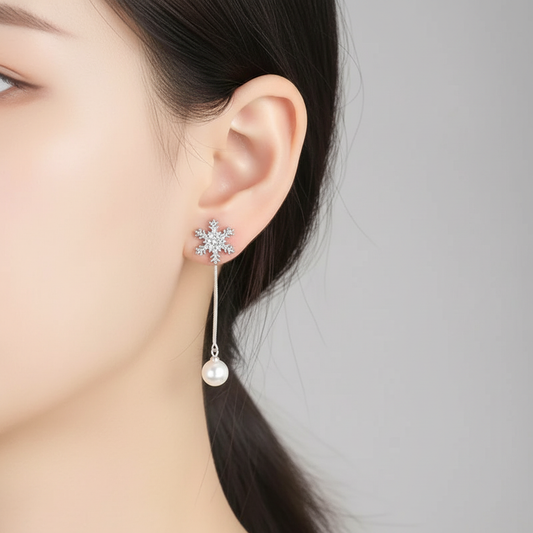 Tropfenohrringe Mit Schneeflocken - SnowflakeShine 