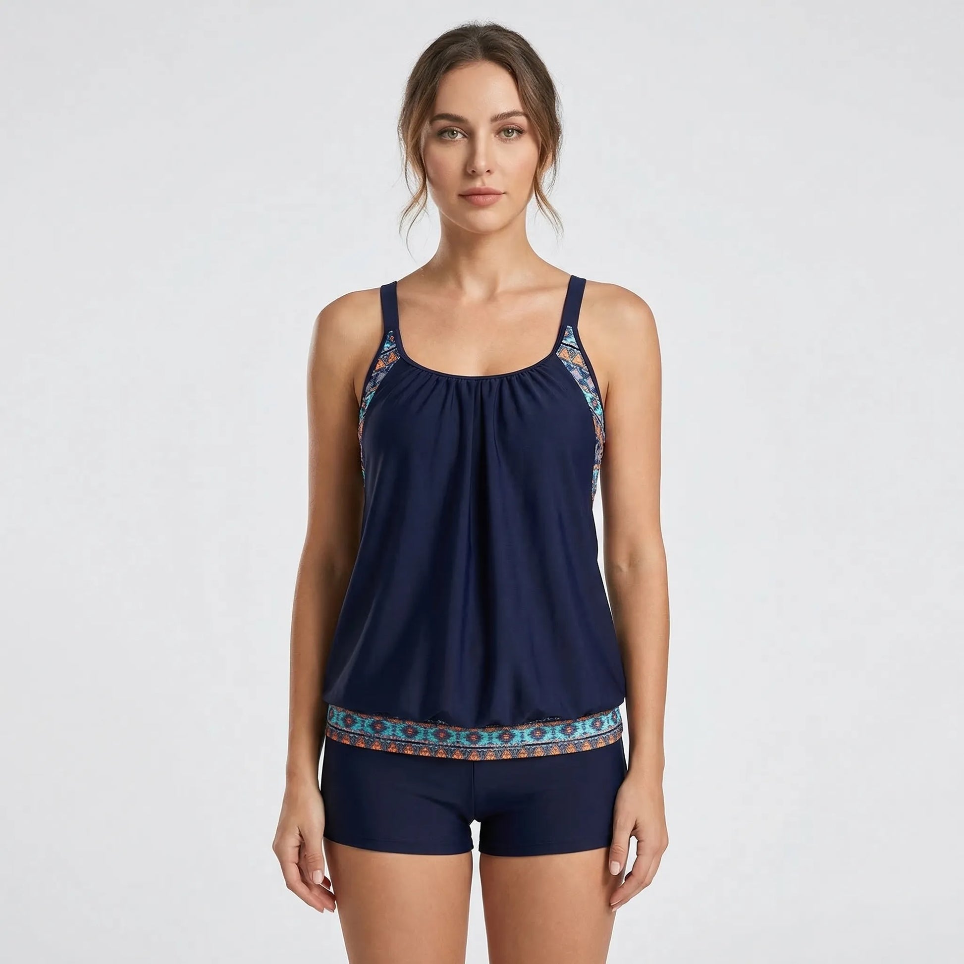 Two-Piece Tankini With Boyshort Bottoms - Rachel