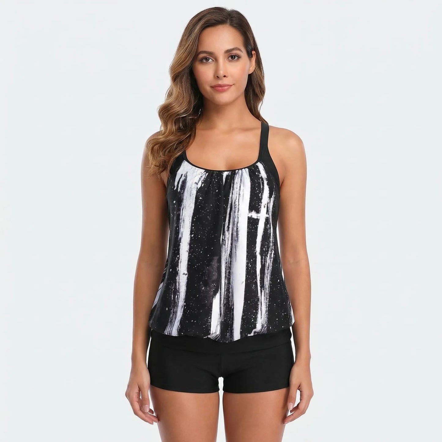 Two-Piece Tankini With Boyshort Bottoms - Rachel
