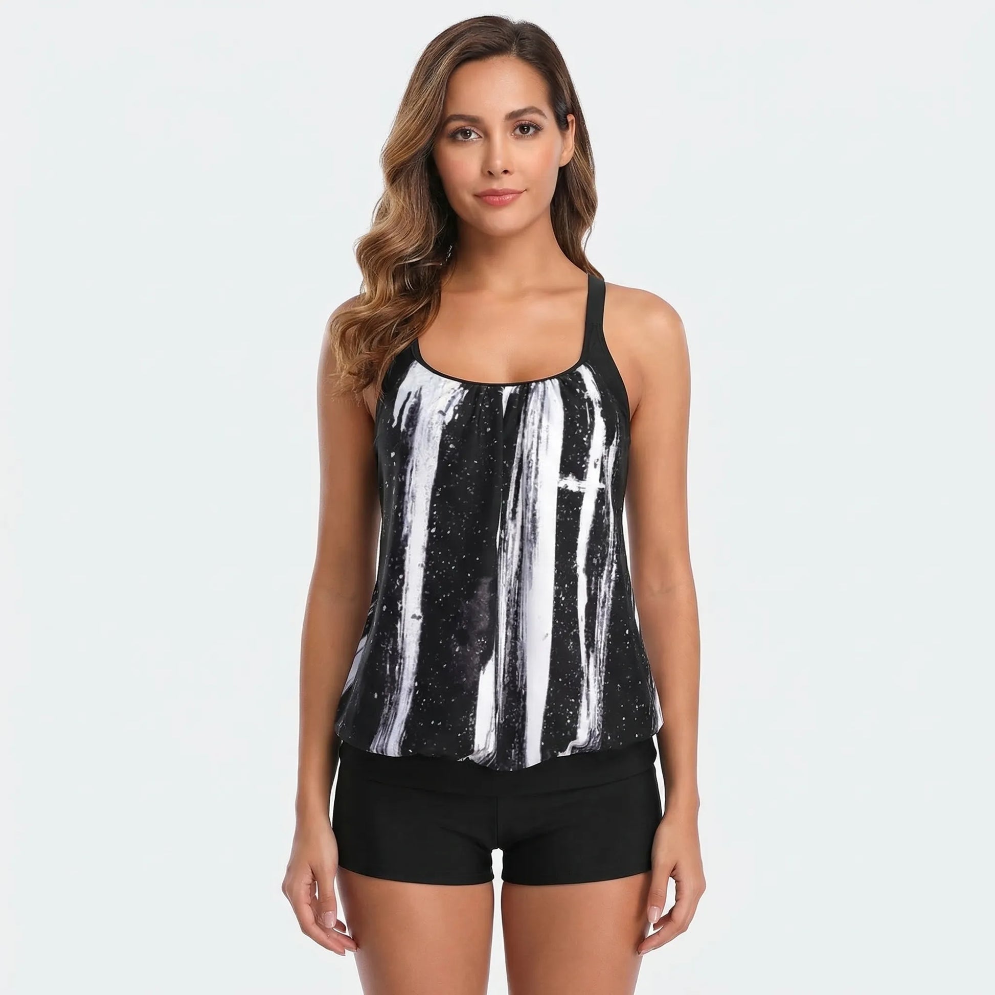 Two-Piece Tankini With Boyshort Bottoms - Rachel