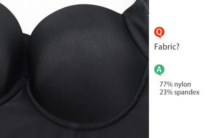 Schwarzer BH, 77% Nylon, 23% Spandex, glatte Oberfläche, nahtlos, Damenunterwäsche.