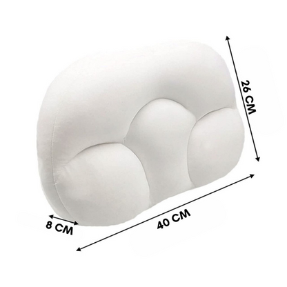 Weißes ergonomisches Kissen, 40x26x8 cm, Nackenkissen, Komfort, Schlafunterstützung.