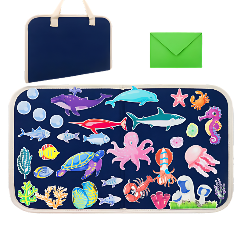 Unterwasser-Magnetspiel für Kinder, bunt, mit Meerestieren, faltbar, Lernspielzeug.