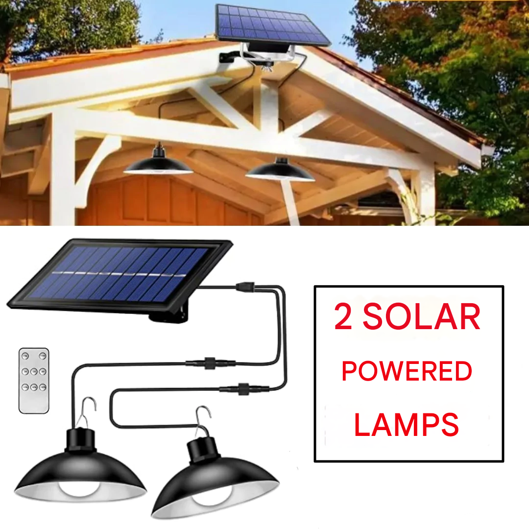 Trådlöst solenergi-LED-lampset med fjärrkontroll – TwinRay