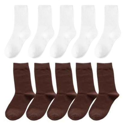Weiße und braune Baumwollsocken, 8er-Pack, bequem, atmungsaktiv, Unisex.
