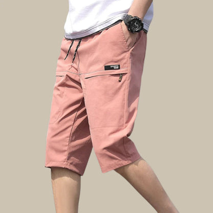 Männer Bermuda Shorts rosa, Baumwolle, lässig, mit Taschen, Sommermode, Freizeitkleidung.